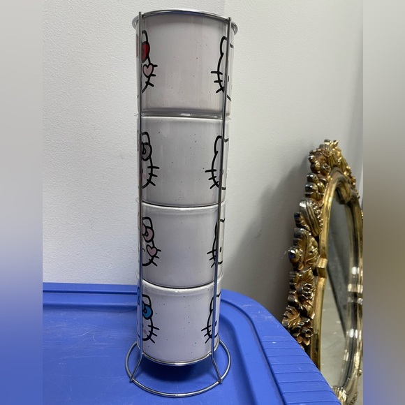 NWT Hello Kitty Different Colored Bows 4pc Stacked Ceramic Mug Set. 10oz - Picture 4 of 7